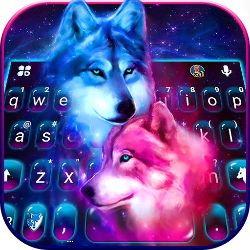 Neon Wolf Galaxy Keyboard Them  Icon