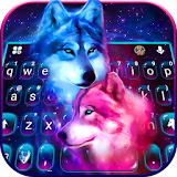 Neon Wolf Galaxy Keyboard Theme icon