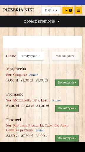 Android application Pizzeria Niki screenshort
