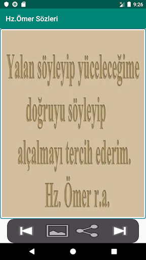 Android application Hz Ömer Sözleri screenshort