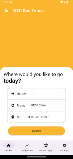 Android application MTC Bus Times : Chennai Bus screenshort