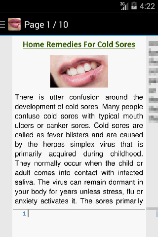 Cold Sores Treatment Screen 3