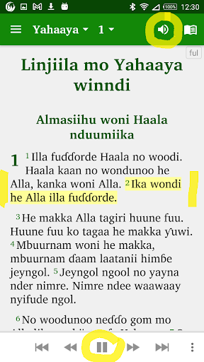 Android application Fulfulde N-O franç Engl Arabe screenshort