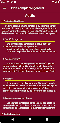 Android application Plan des comptes .fr screenshort