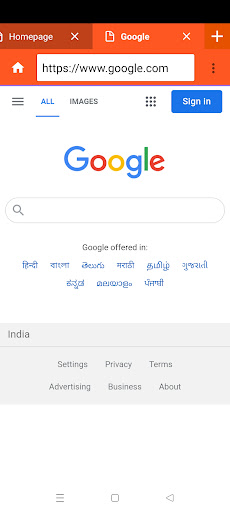 Indian Browser Screen 3