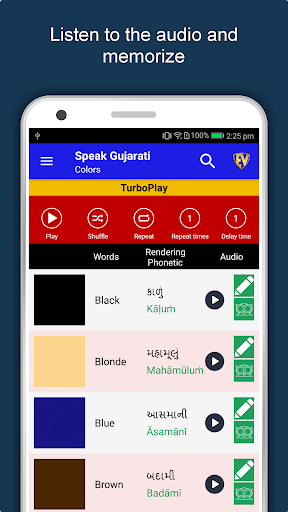 Screenshot of Learn Gujarati Language App
