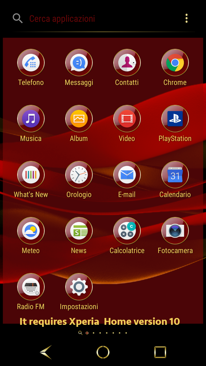 Android application Ruby & Gold Theme for Xperia screenshort