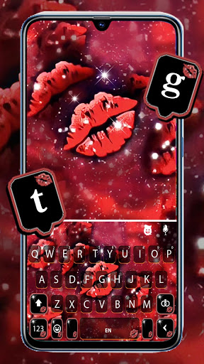Android application Glitter Kissing Lips Keyboard screenshort