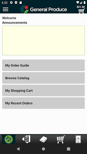 Android application General Produce Co. Checkout screenshort