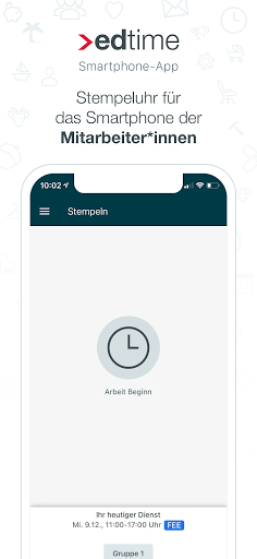 Android application edtime Mitarbeiter-App screenshort