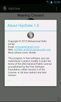 screenshot of Islamic Hijri Date