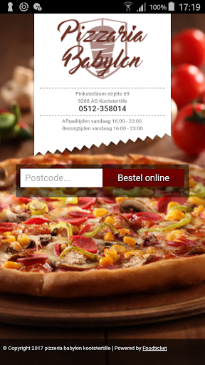 Android application Pizzeria Babylon screenshort
