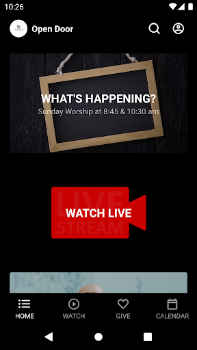 Android application Open Door Christian Church screenshort