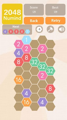 Numind - 2048 hexagon merge puzzle gameのおすすめ画像1
