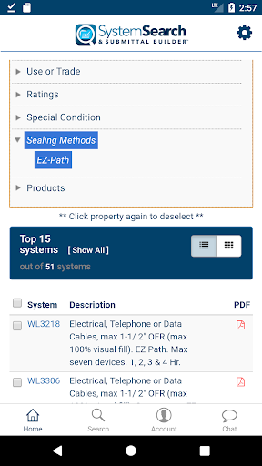 Android application STI System Search screenshort