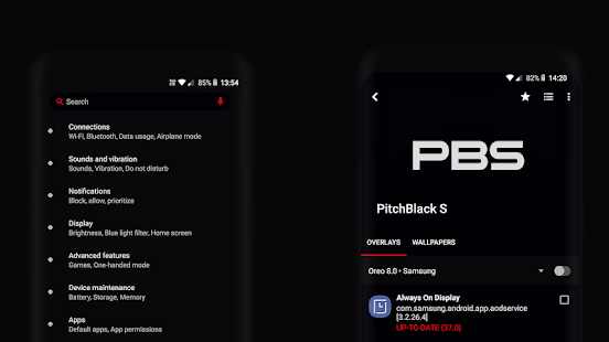 PitchBlack S - Samsung Substratum Theme Oreo/OneUI Screenshot
