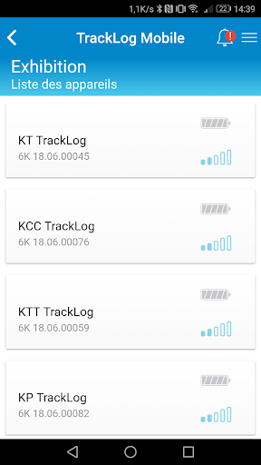 Android application Sauermann TrackLog Mobile screenshort