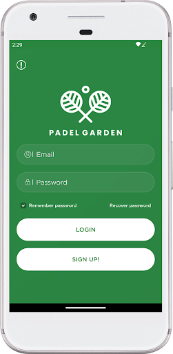 Android application Padel Garden screenshort