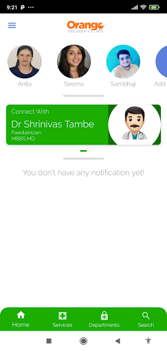 Android application Orange Childrens clinic screenshort