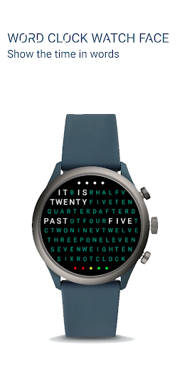 Android application Word Clock Watch Face screenshort