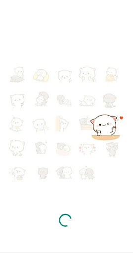 Android application Animated Mochi Peach Stickers screenshort
