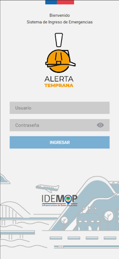 Android application Alerta Temprana MOP screenshort