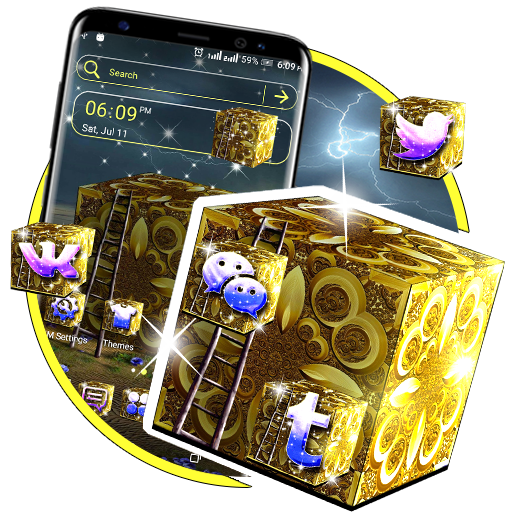 Golden Cube Launcher Theme logo