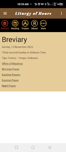 Android application ABreviary screenshort