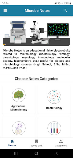 Android application Microbe Notes screenshort