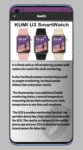 KUMI U3 SmartWatch Guide Screen 3