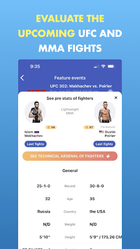 Stats Fight: MMA Picks & Score Screen 2