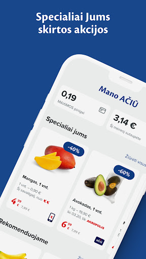 Android application MAXIMA screenshort