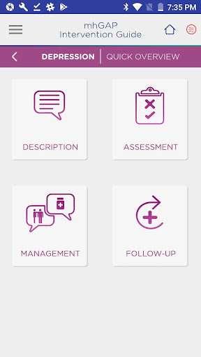 mhGAP-IG 2.0 App (e-mhGAP) Screen 3