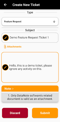 DataNote Helpdesk Screen 3