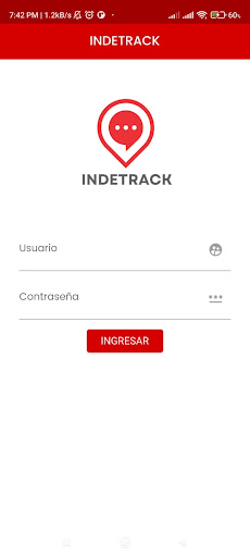Android application INDETRACK screenshort