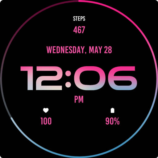 #5. Beauty Gradient Watch Face (Android) By: zolawatchfaces