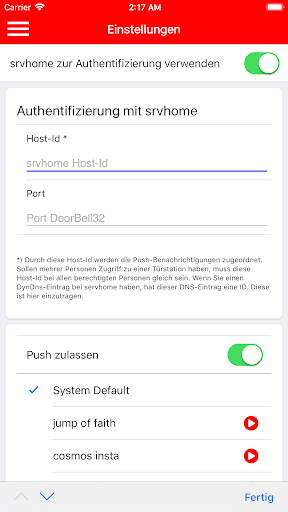 Android application DoorBell32 screenshort