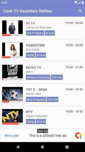 Android application Canlı Tv Kesintisiz Rehber screenshort
