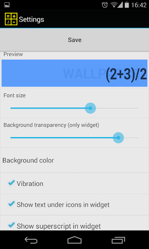 Widget Calculator multicolor Screen 3