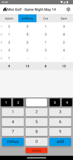 Android application Score: keeping made simple screenshort