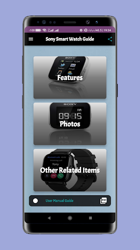 Android application Sony smart watch guide screenshort