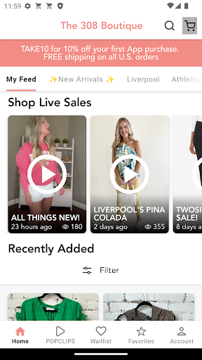 Android application The 308 Boutique screenshort