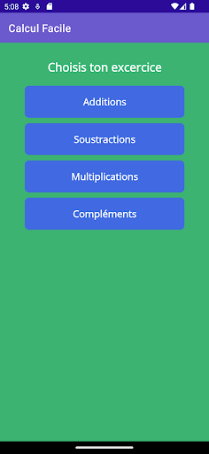 Android application Calcul Facile screenshort