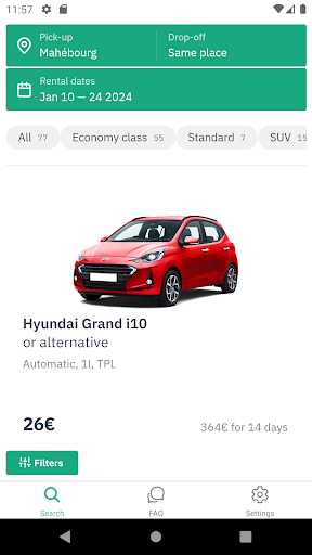 Mauritius car rental Screen 2