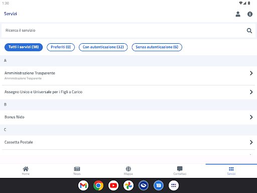 INPS Mobile per Tablet Screen 2