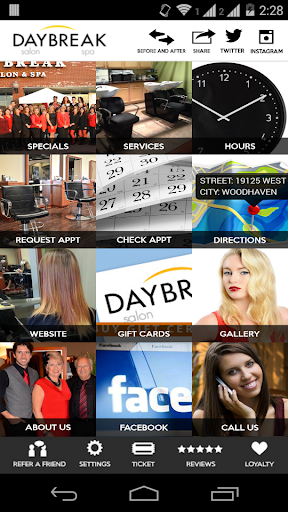 Android application Daybreak Salon and Spa screenshort