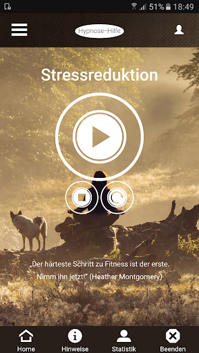 Android application Hypnose Stressreduktion screenshort