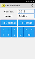screenshot of Roman Numbers
