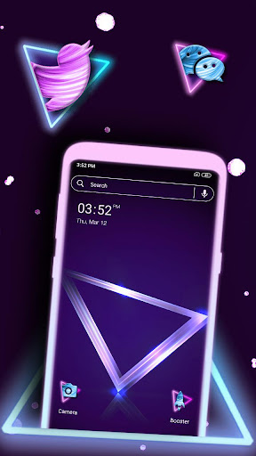 Android application Neon Triangle Launcher Theme screenshort