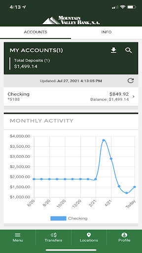 Mountain Valley Bank Screen 2
